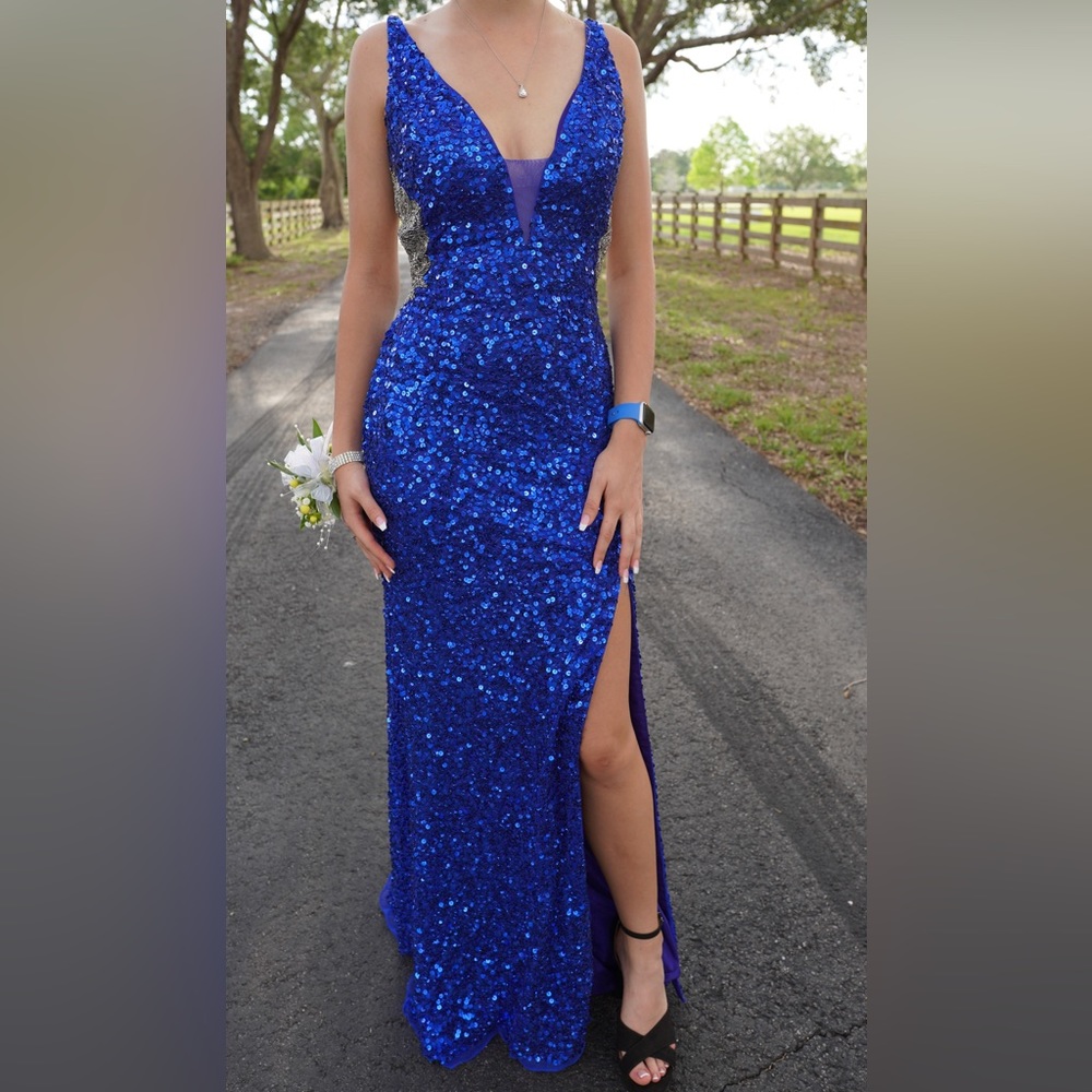 Royal Blue Primavera Couture Prom Dress